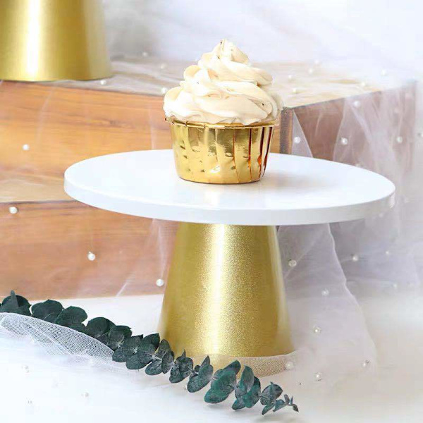 Metall Cupcake Stand Bröllop Vit Dessert Display Rack