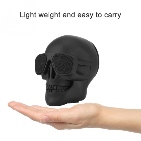 Black Skull Head Högtalare Bärbar Mini Trådlös Bluetooth