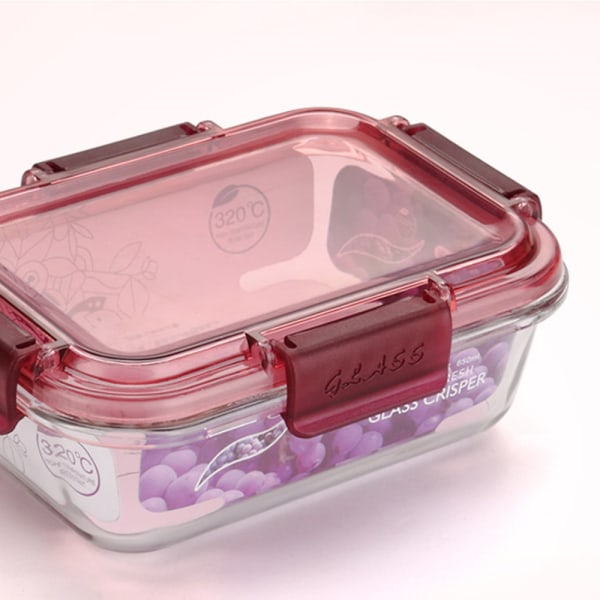1050ml Glas Fyrkantig Lunchlåda Bento Uppvärmning Kyl
