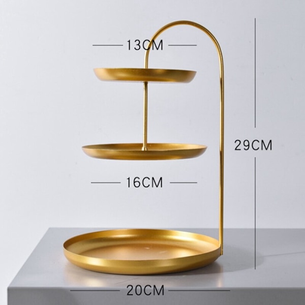 Nordic Three Layer Gold Cosmetics Förvaringsbricka Fruktfat