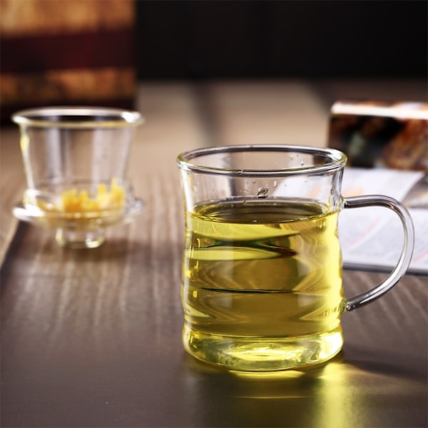 1st tredelad set för en kopp, värmebeständigt glas