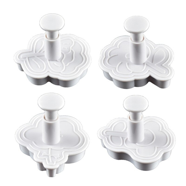 8st 3D Blommönster Plast Bakform Form