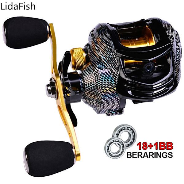 Högerhand10KG Max Drag Baitcasting Rulle 17+1 Kullager
