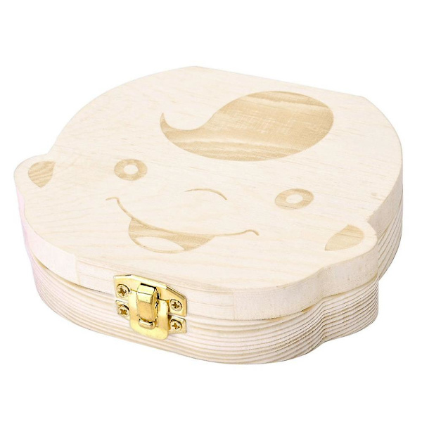 Baby tänder minnessak Box Trä Tand Fairy lådor, barn barn
