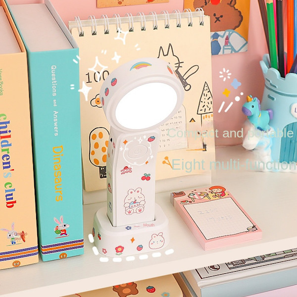 Sängbordslampa i sovrummet för studier, skrivbord för flickor White rechargeable