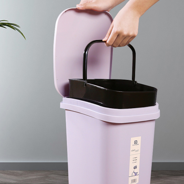 8LSquare papperskorg med lock, kreativ stor papperskorg Pink