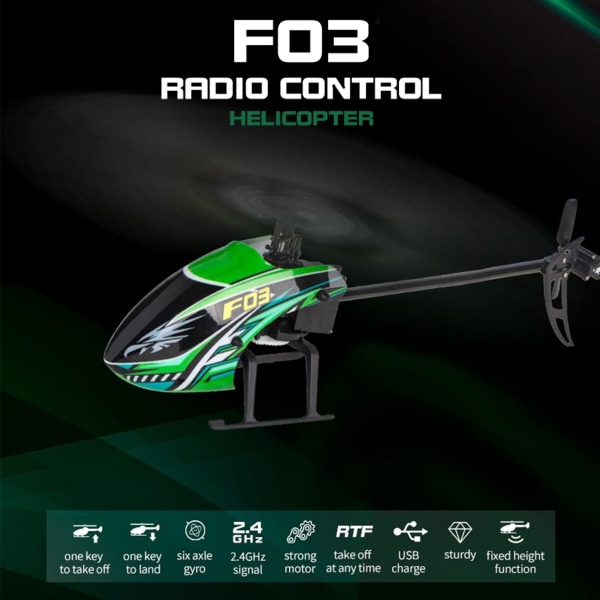 F03 RC Helikopter 4CH Flybarless Height Hold Helikopter Med