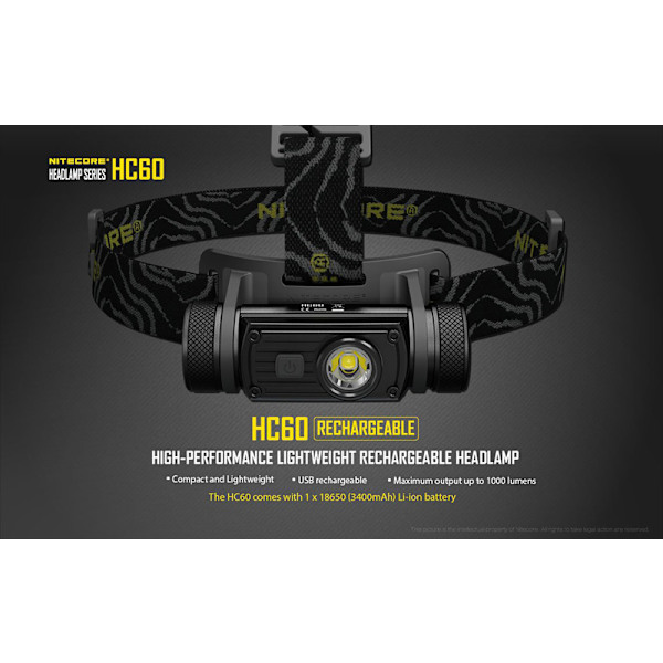 HC60 CREE XM L2 U2 LED 1000 Lumen USB Uppladdningsbar