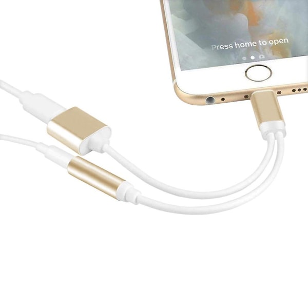 2-i-1 USB-C till Lightning-adapter - guld