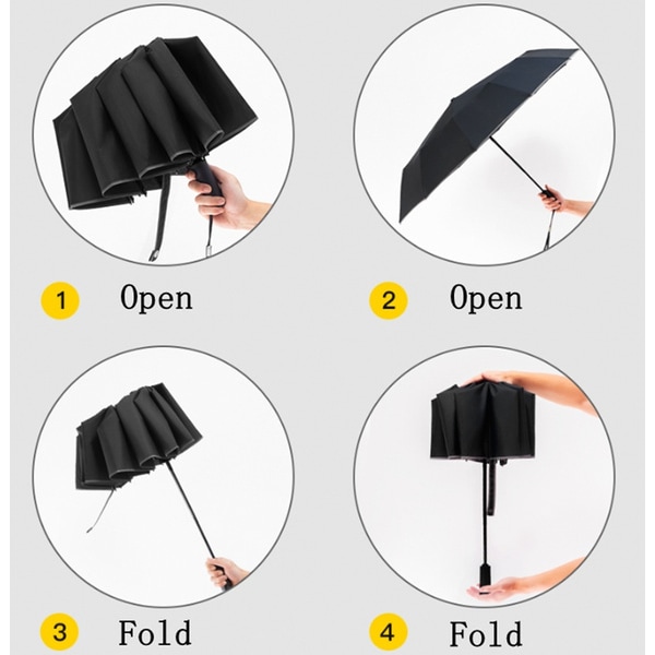 Automatiskt paraply bakåtfällbart affärsparaply med