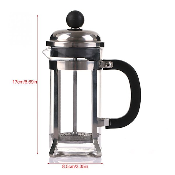 350 ml rostfritt stål glas franskt filter kaffekanna kaffe
