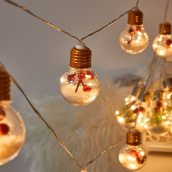 Julbelysning Led Imitation Bulb Light String, Room Silver pine needles