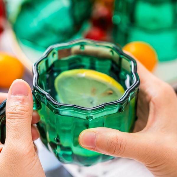 Cactus Stacking Glas Cup Set Gröna Glasögon Juice Coffee