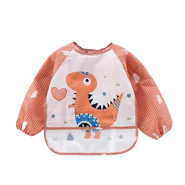 1 st Baby långärmad vattentät haklapp, salivhandduk för barn, Dinosaur One size