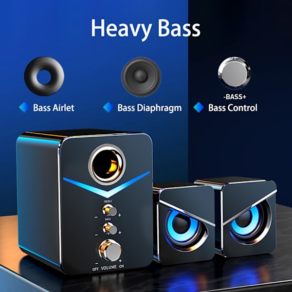 Hemmabiosystem PC Bas Subwoofer Bluetooth -högtalare