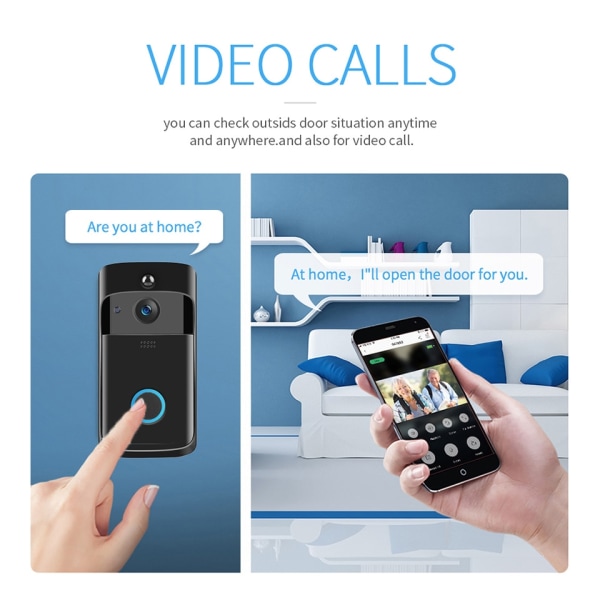 Smart dörrklocka Kamera Wifi Trådlöst samtal Intercom Video Eye