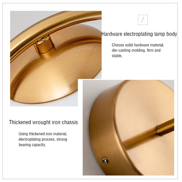 Modern Minimalistisk Mässingslampa Body Glas Vägglampa, Glas,