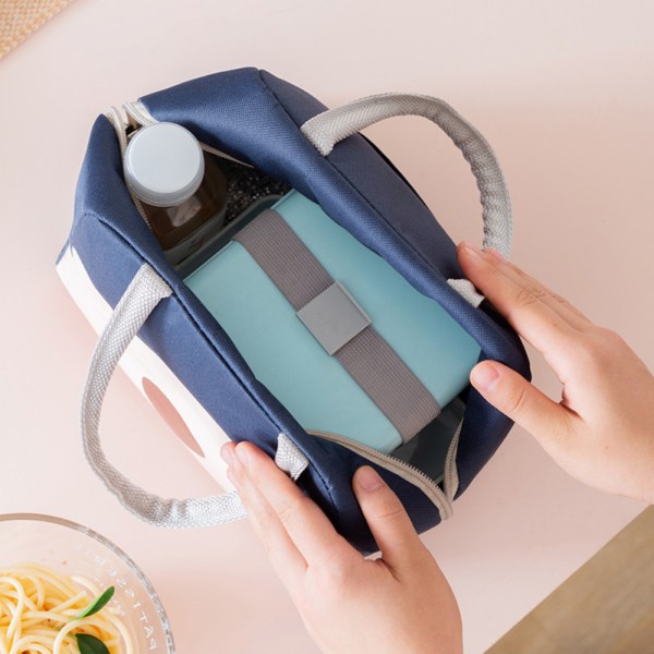 Fat Haha Bento Isoleringsväska, Cartoon Portable Insulation Navy blue