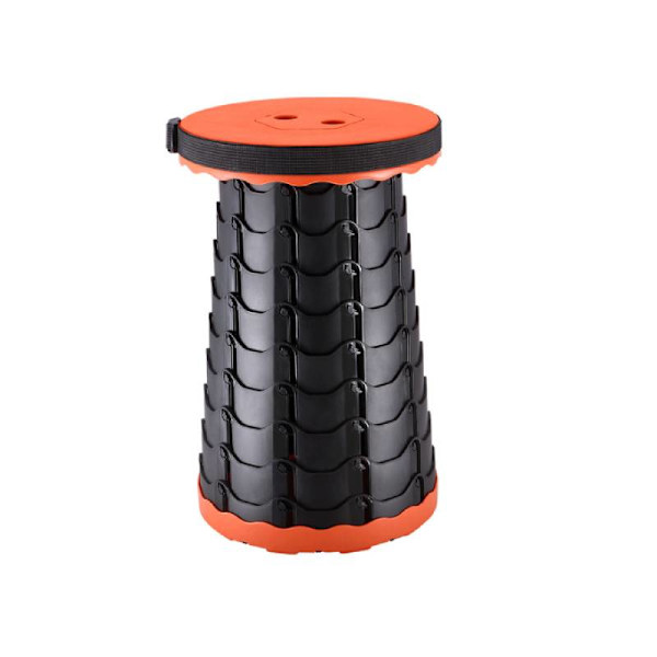 Teleskopisk hopfällbar pall, bärbar utomhusponnyza, fiske Orange