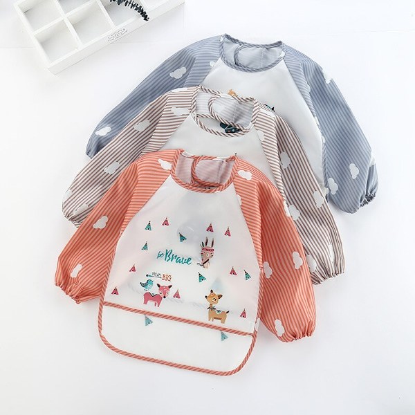 1 st Baby långärmad vattentät haklapp, salivhandduk för barn, Fox One size