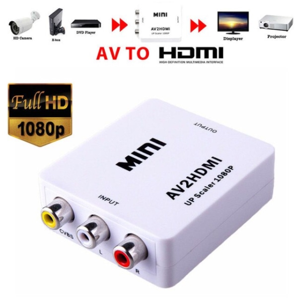 HD HDMI Till AV Converter Mini Av2hdmi