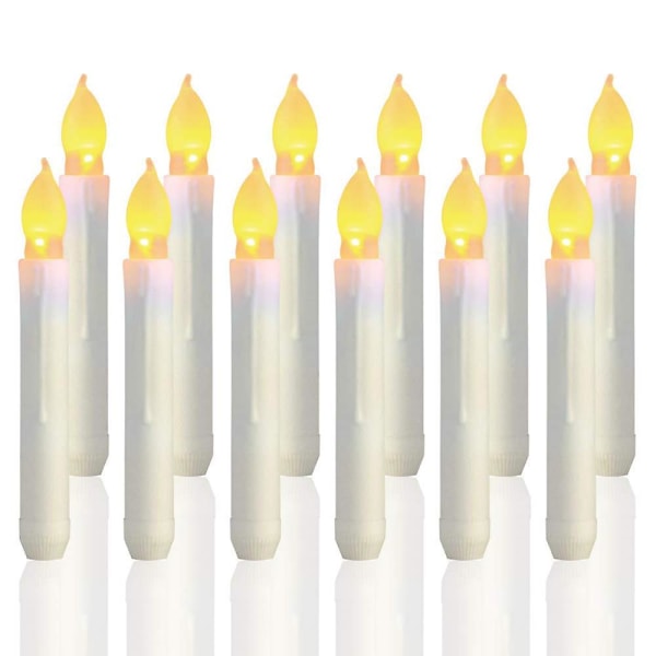 12 st Flameless Led Taper Candle Lights, batteridriven