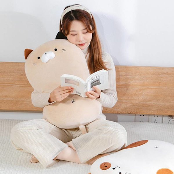 Memory Foam Slow Rebound Kudde, Hem Päls Magen Nackkudde Beige
