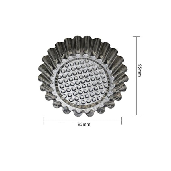 20 st rostfritt stål ägg tårta form rund form räfflad