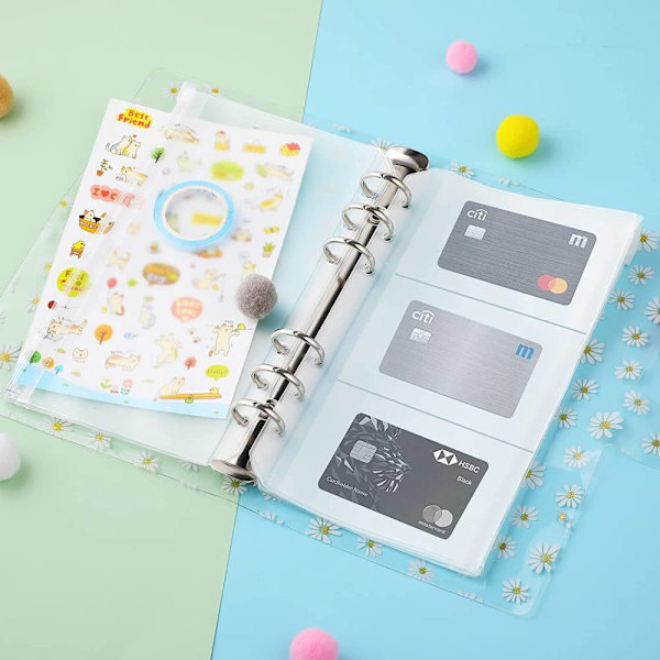 12st A6 Daisy Binder Handbok, Notebook Budget Pärm Transparent
