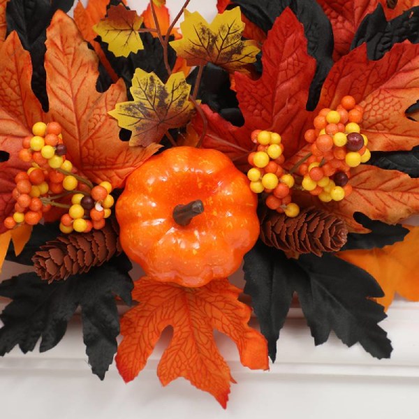 Halloween höstkrans, skörda pumpa lönnlöv rotting Colorful 50 cm B wreath