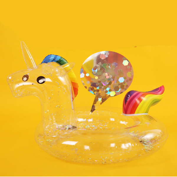 Uppblåsbara leksaker Transparent Paljett Simring, Unicorn