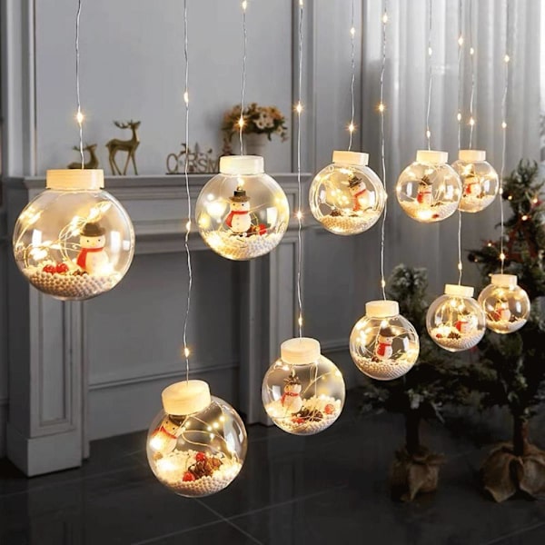 LED dekorativa önskebollsljus, Santa Claus Snowman Transparent Santa Claus