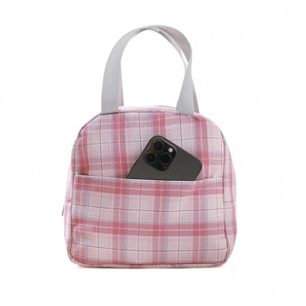 Lunchbox Tote Bag, Aluminiumfolie Förtjockad Student Pink