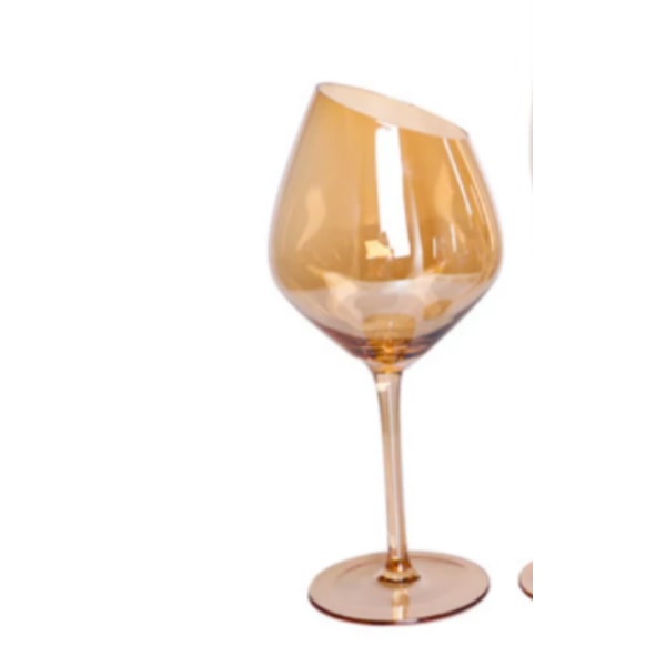 600ml Oblique Cut Goblet Family Bar Rainbow Amber Red Wine