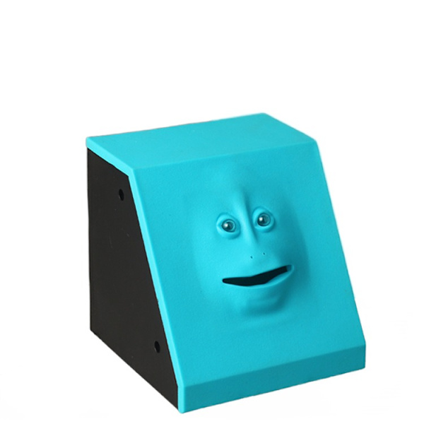 Konstigt ansikte Ät pengar Spargris, Creative Electric Blue flat