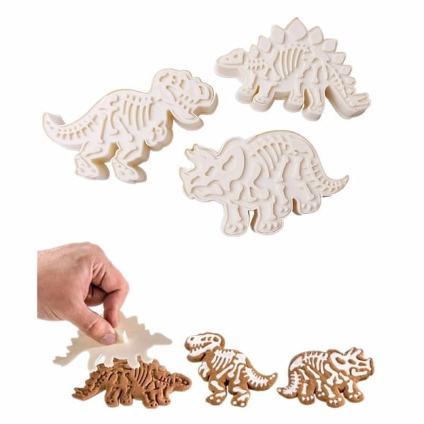 3 st/ set Dinosaurie Cookie Cutter 3D Mould