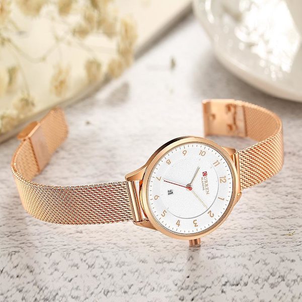 Mode Casual Date Display Rostfritt stål Rem Kvinnor