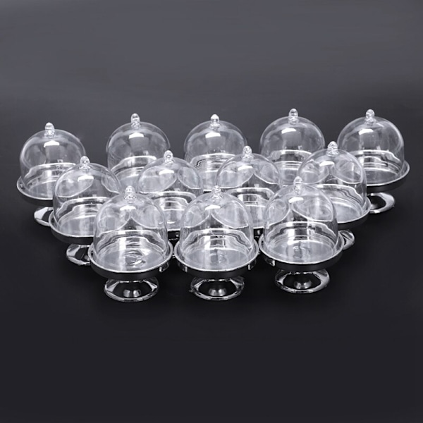 12x Mini Cake Stand Cupcake Box Bröllopsfest Plastgodis
