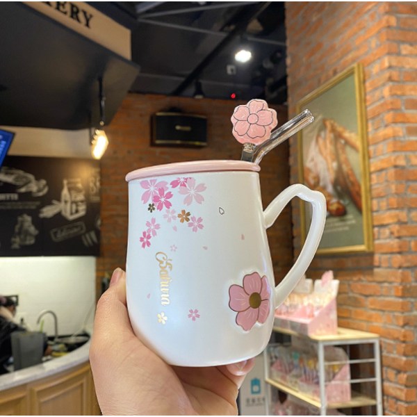 Söt liten kaffemugg kopp utomhusmjölk Sakura kaffemuggar