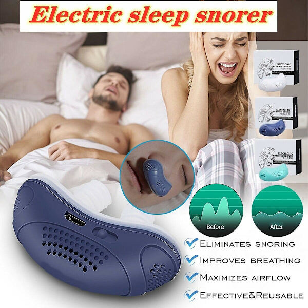 Anti-snarkningsutrustning Elektrisk Mini Cpap Snore Stop Device White