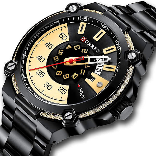 CURREN 8345 rostfritt stål band Casual Style män handled