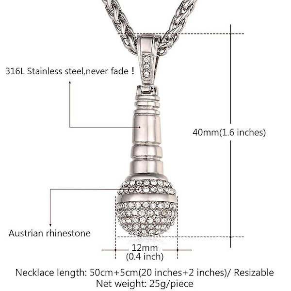 Halsband, Mikrofon-Silver
