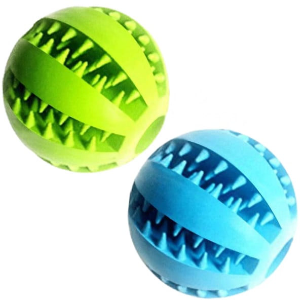 2 Styck Husdjur Hund Giftfri Toy Ball Treat Feeder 7cm Med
