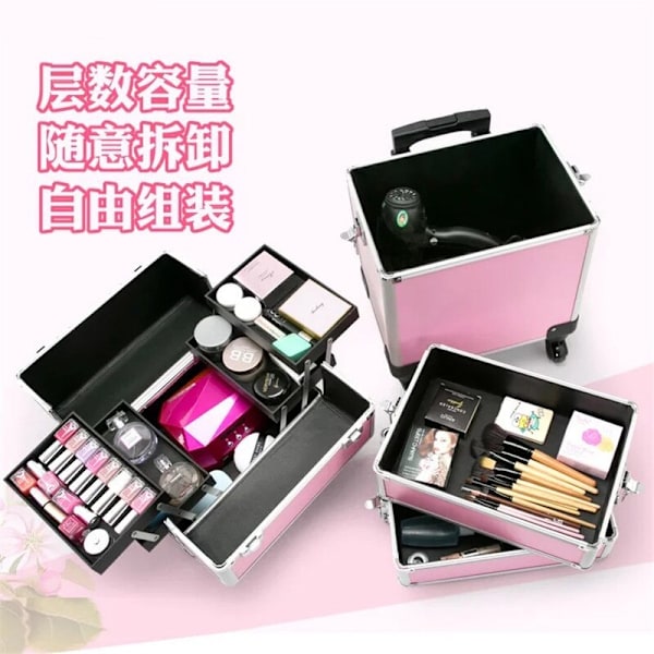 Bärbar Tatuering Kosmetisk Box Nails Makeup Toolbox Large