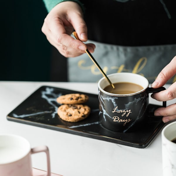 Gyllene sked kaffekoppsset bordsservis kaffe te set