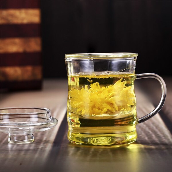 1st tredelad set för en kopp, värmebeständigt glas