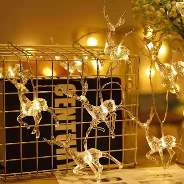 Led Sika Deer String Lights, Battery Box Christmas Elk Colorful 2 meters 10 lights