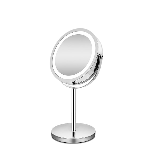 LED sminkspegel 360 grader roterande med LED-ljus 10x