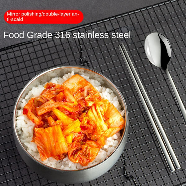 316 rostfritt stål hushållsgod skål, barn Silver 12cm