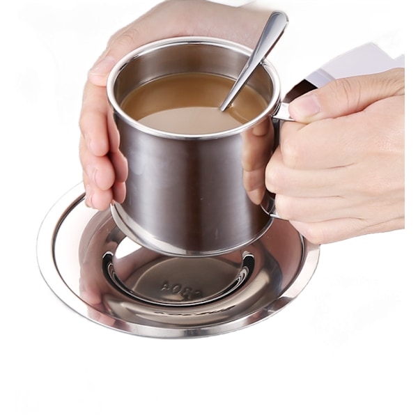 Kopp & fat Set med rostfri sked kaffeapparat